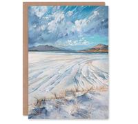 Artery8 Greeting Card White Sands Luskentyre Beach Isle Harris Painting Blank For All Him Or Her Art Birthday Card