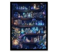Artery8 White Witch Cupboard Books Crystals Potions Living Room Artwork Framed Wall Art Print A4