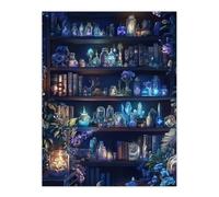 White Witch Cupboard Books Crystals Potions Wall Art Print Artery8 Multi W24 inch x H32 inch