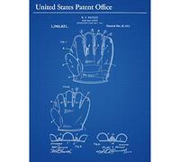 Artery8 Whitley Base Ball Glove 1912 Vintage Patent Plan Premium Wall Art Canvas Print 18X24 Inch