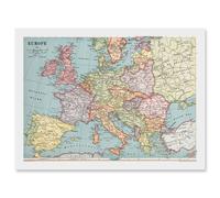 Whitney-Graham 1930 Europe Political Map Artwork Framed Wall Art Print A4 Artery8 White One Size