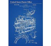 Artery8 Whittle Power Jet Engine Aircraft Propulsion 1946 Patent Art Print Canvas Premium Wall Decor Poster Mural