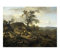 Artery8 Wijnants Landscape With A Hunter Art Print Canvas Premium Wall Decor Poster Mural