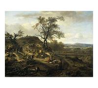 Artery8 Wijnants Landscape With A Hunter Large Wall Art Poster Print Thick Paper 18X24 Inch