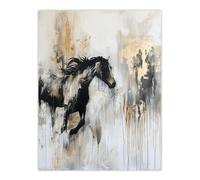 Artery8 Wild Horse Fantasy Black Gold Bright Oil Painting Living Room Large Wall Art Poster Print Thick Paper 18X24 Inch