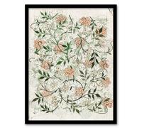 Artery8 Wild Jasmine Floral Pattern Vintage Framed Wall Art Print William Morris in White | Size: A4 Artery8 White A4