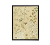 Artery8 Wild Rose Ivy Blackberry Botanical Jones Framed Canvas Wall Art in Beige | Size: W12" x H16" Artery8 Beige W12" x H16"