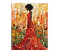 Artery8 Wildflower Meadow Woman Flower Mosaic Collage Living Room Extra Large XL Wall Art Poster Print