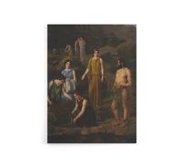 Artery8 Wilhelm Marstrand Nausicaa Brings Odysseus Clothes Canvas Art Print in Green | Size: W24" x H32" Artery8 Green W24" x H32"