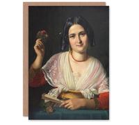 Artery8 Wilhelm Marstrand Roman Woman in Carnival Costume Blank Art Greeting Card