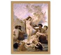 William Adolphe Bouguereau Birth Of Venus Old Painting Artwork Framed Wall Art Print A4 Artery8 Light Oak One Size