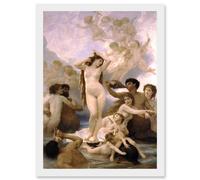 William Adolphe Bouguereau Birth Of Venus Old Painting Artwork Framed Wall Art Print A4 Artery8 White One Size