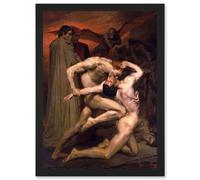 Artery8 William Adolphe Bouguereau Dante Virgil Hell A4 Artwork Framed Wall Art Print