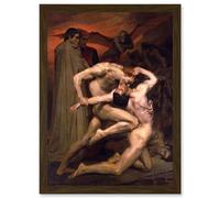Artery8 William Adolphe Bouguereau Dante Virgil Hell A4 Artwork Framed Wall Art Print