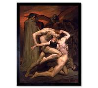 Wee Blue Coo William Adolphe Bouguereau Dante Virgil Hell Old Painting Art Print Framed Poster Wall Decor 12X16 Inch