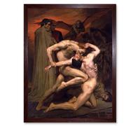 Artery8 William Adolphe Bouguereau Dante Virgil Hell Old Framed Wall Art Print in Brown | Size: W12" x H16" Artery8 Brown W12" x H16"