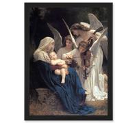 Artery8 William Adolphe Bouguereau Song Of Angels A4 Artwork Framed Wall Art Print in Black Artery8 Black