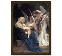 Artery8 William Adolphe Bouguereau Song Of Angels A4 Artwork Framed Wall Art Print in Brown Artery8 Brown