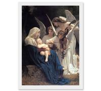 Artery8 William Adolphe Bouguereau Song Of Angels A4 Artwork Framed Wall Art Print in White Artery8 White