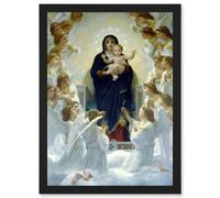 Artery8 William Adolphe Bouguereau Virgin With Angels Old Painting Wall Art Print - A4 Size