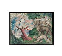 Artery8 William Blake Dante Running From The Beasts Framed Canvas Wall Art Print | Size: W18" x H24" Artery8 Multicolor W18" x H24"