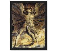 William Blake Great Red Dragon Satan Woman Clothed Sun 1805 A4 Artwork Framed Wall Art Print Artery8 Black One Size