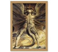 Artery8 William Blake Great Red Dragon Satan Woman Clothed Sun 1805 A4 Artwork Framed Wall Art Print