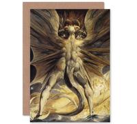 Artery8 William Blake Red Dragon Woman Clothed Sun 1805 Greetings Card in Grey Artery8 Grey