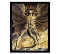 Wee Blue Coo William Blake Red Dragon Woman Clothed Sun 1805 Old Painting Art Print Framed Poster Wall Decor 12X16 Inch