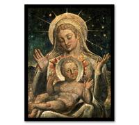 Artery8 William Blake Virgin Mary & Child Painting Framed Art Picture Print | Size: A4 Artery8 Multicolor A4
