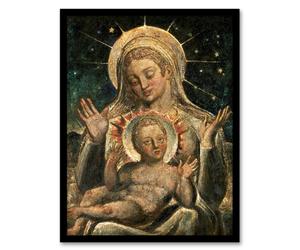 Artery8 William Blake Virgin Mary & Child Painting Framed Art Picture Print | Size: A4 Artery8 Multicolor A4