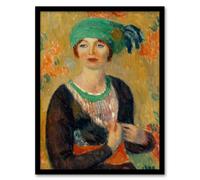 Artery8 William James Glackens Framed Wall Art Portrait of a in Green Turban | Size: A4 Artery8 Multicolor A4