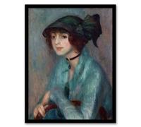 Artery8 William James Glackens Framed Wall Art The Brunette Woman Portrait - A4 Size