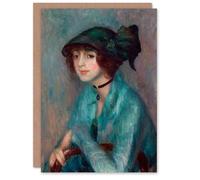 Artery8 William James Glackens Personalised Art Card The Brunette Woman Portrait