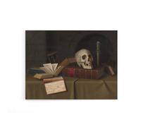 Artery8 William Michael Harnett Memento Mori Canvas Wall Art Print in Brown | Size: W24" x H32" Artery8 Brown W24" x H32"