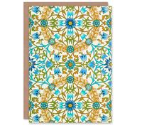 Artery8 William Morris Art Card Blue Floral Vine Pattern