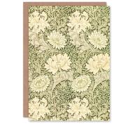 Artery8 William Morris Art Card Chrysanthemum Flower Pattern