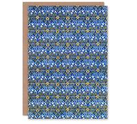 Artery8 William Morris Art Card Eyebright Blue Floral Pattern