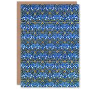Artery8 William Morris Art Card Eyebright Blue Floral Pattern