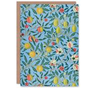 Artery8 William Morris Art Card Four Fruits Vibrant Pattern