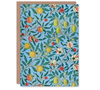 Artery8 William Morris Art Card Four Fruits Vibrant Pattern