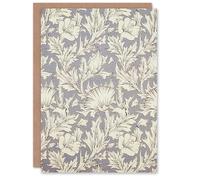 Artery8 William Morris Art Card Hibiscus Flower Blooms Pattern