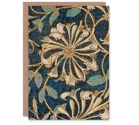Artery8 William Morris Art Card Honeysuckle Flower Detail