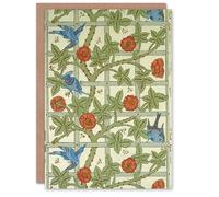 Artery8 William Morris Art Card Trellis Rose Bush and Birds