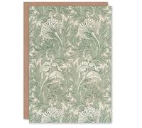 Artery8 William Morris Art Card Tulip Flower Art Nouveau Pattern