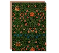 Artery8 William Morris Art Card Violet and Columbine Floral Pattern