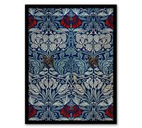 Artery8 William Morris Framed Wall Art Print Tulip And Rose Floral Pattern - A3 Size