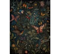 Artery8 William Morris Style Plants Birds and Butterflies Large Wall Art Poster Print Thick Paper 18X24 Inch