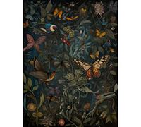 Artery8 William Morris Style Plants Birds and Butterflies Unframed Wall Art Print Poster Home Decor Premium
