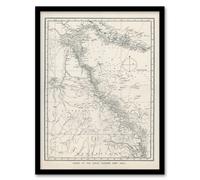 Artery8 William S Kent Framed Wall Art Great Barrier Reef Area Chart Map in White | Size: A3 Artery8 White A3